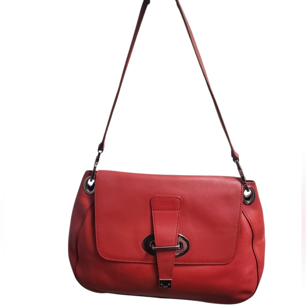 Tod's Red Leather Hobo Minimalist Old Money Quiet Luxury